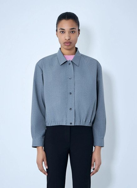  Jil Sander Jil Sander Cotton Poplin Cropped Shirt - Frau Hemden Grey It - 40 