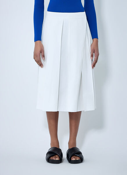  Jil Sander Jil Sander Pleated Midi Skirt - Frau Röcke White Fr - 34 