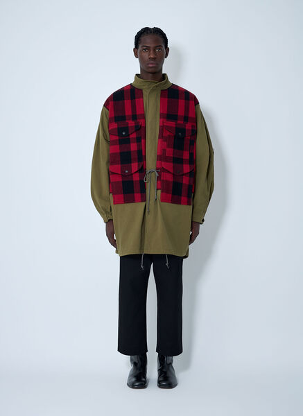  Junya Watanabe Junya Watanabe Check Coat - Mann Mäntel Khaki M 