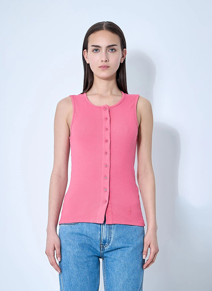  Jw Anderson Jw Anderson Button-down Tank Top - Frau Tops Pink L 