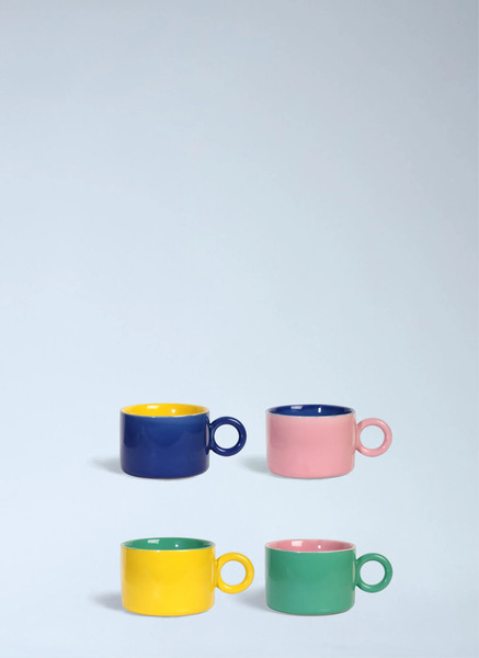  &k Amsterdam &k Amsterdam Set Of Four Chiquito Mugs -  Tea & Coffee Multicolour One Size 