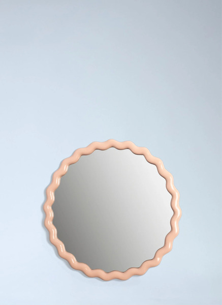  &k Amsterdam &k Amsterdam Zigzag Round Mirror -  Mirrors Beige One Size 