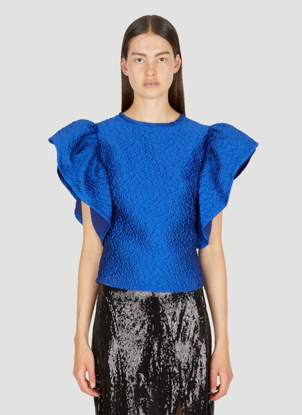  Koché Koché Ruffle Sleeve Top - Frau Tops Blue S 