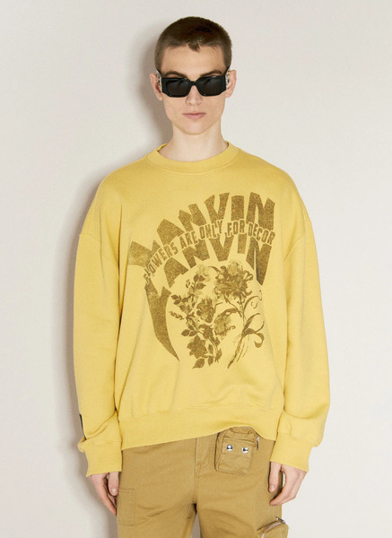  Lanvin X Future Lanvin X Future Logo Print Sweatshirt - Mann Sweatshirts Yellow M 