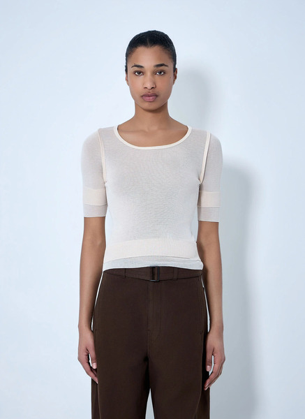  Lemaire Lemaire Sheer Knit Top - Frau Tops Beige S 