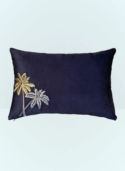  Les-ottomans Les-ottomans Palms Velvet Cushion -  Textiles Black One Size 