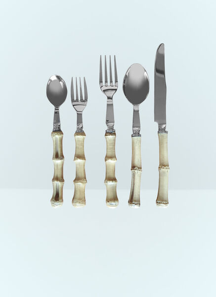  Les-ottomans Les-ottomans Set Of Five Bamboo Cutlery -  Kitchen & Dining Silver One Size 