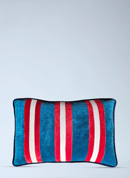  Les-ottomans Les-ottomans Velvet Stripe Cushion -  Textiles Multicolour One Size 