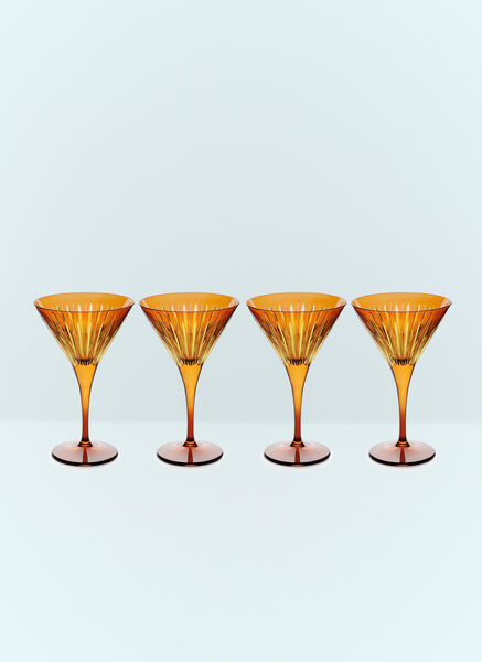  L'objet L'objet Set Of Four Prism Martini Glasses -  Glassware Orange One Size 