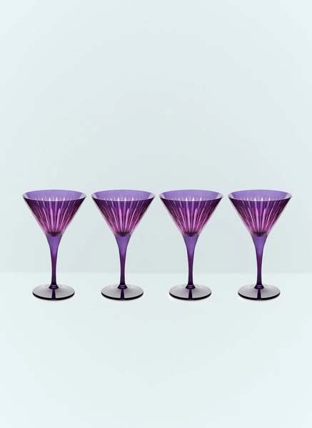  L'objet L'objet Set Of Four Prism Martini Glasses -  Glassware Purple One Size 