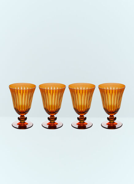  L'objet L'objet Set Of Four Prism Wine Glasses -  Glassware Orange One Size 