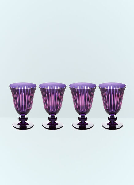  L'objet L'objet Set Of Four Prism Wine Glasses -  Glassware Purple One Size 