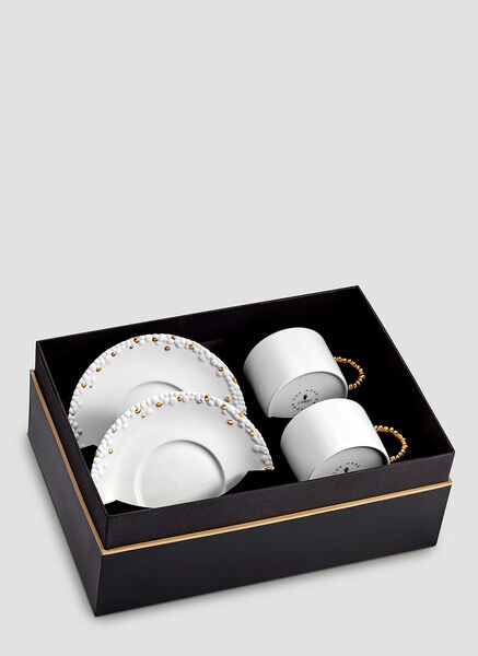  L'objet L'objet Set Of Two Mojave Teacup And Saucer -  Tea & Coffee White One Size 