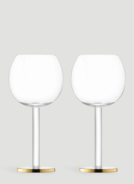  Lsa International Lsa International Set Of Two Luca Wine Goblets -  Glassware Gold One Size 