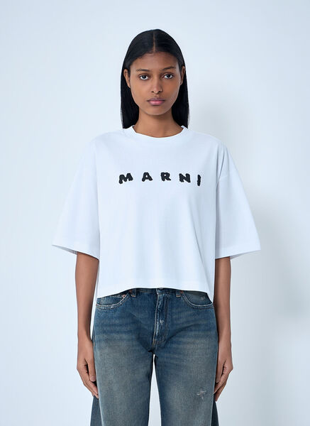  Marni Marni Logo Motif T-shirt - Frau T-shirts White It - 38 