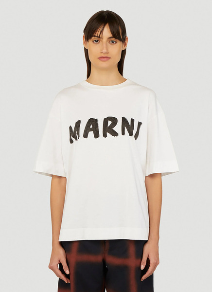  Marni Marni Logo Print T-shirt - Frau T-shirts White It - 38 