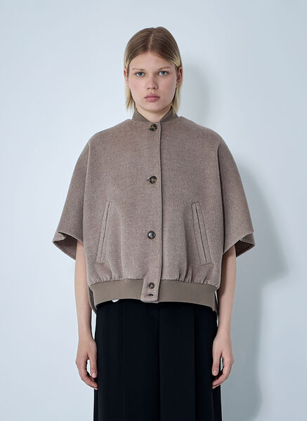  Max Mara Max Mara Cashmere Logo Motif Poncho - Frau Jacken Beige M - L 