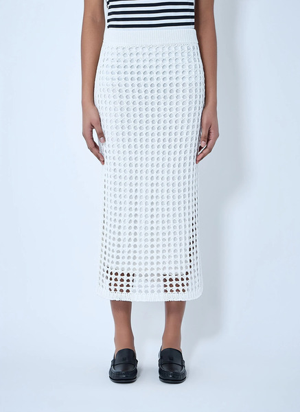  Max Mara Max Mara Crochet Midi Skirt - Frau Röcke White M 