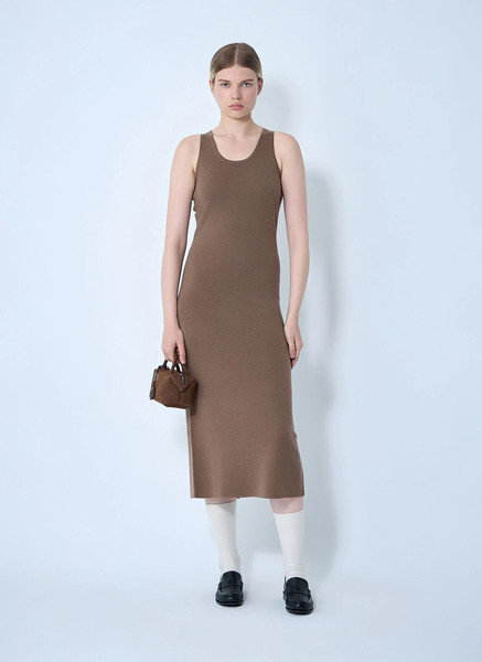  Max Mara Max Mara Knitted Wool Midi Dress - Frau Kleider Brown S 