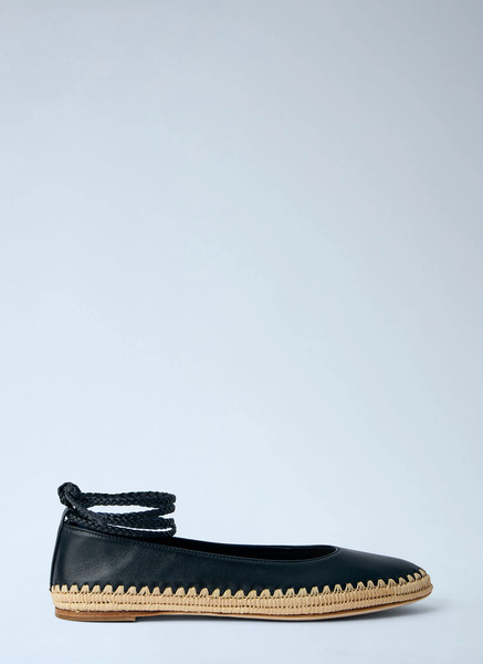  Max Mara Max Mara Leather Espadrille Flats - Frau Flats Black Eu - 36 