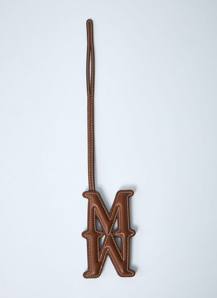  Max Mara Max Mara Logo Embossed Leather Keyring - Frau Schlüsselringe Brown One Size 