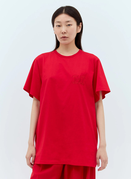  Max Mara Max Mara Logo Embroidery T-shirt - Frau T-shirts Red S 
