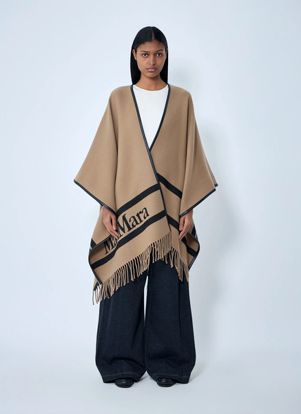  Max Mara Max Mara Logo Motif Poncho - Frau Scarves Camel One Size 