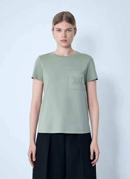  Max Mara Max Mara Logo Motif T-shirt - Frau T-shirts Green Xs 