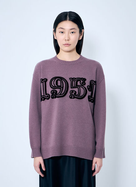  Max Mara Max Mara Oversized Wool And Cashmere Sweater - Frau Strick Purple S 