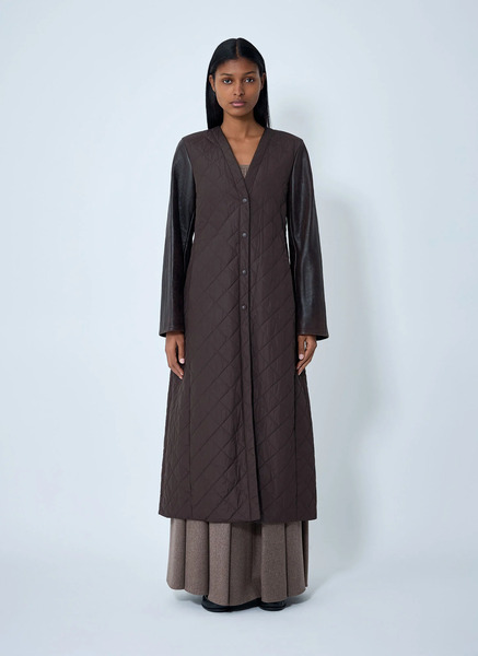  Max Mara Max Mara Quilted Maxi Coat - Frau Mäntel Brown It - 36 