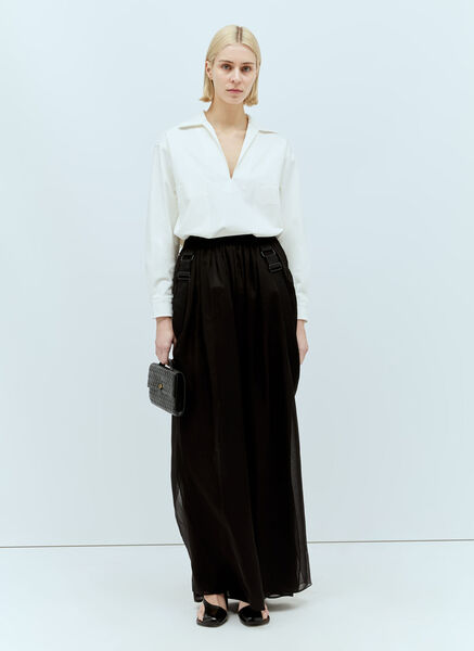  Max Mara Max Mara Silk Chiffon Maxi Skirt - Frau Röcke Black It - 42 