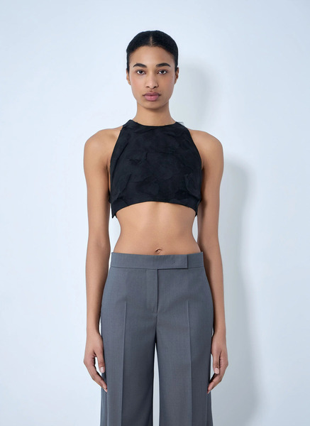  Max Mara Max Mara Suede Halter Crop Top - Frau Tops Black It - 44 