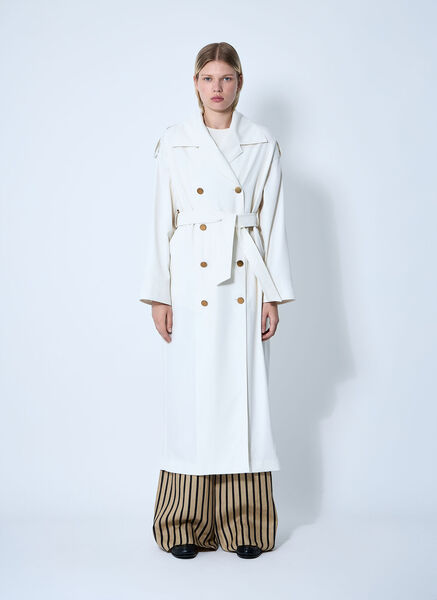  Max Mara Max Mara Water-repellent Garbardine Trench Coach - Frau Mäntel White It - 40 