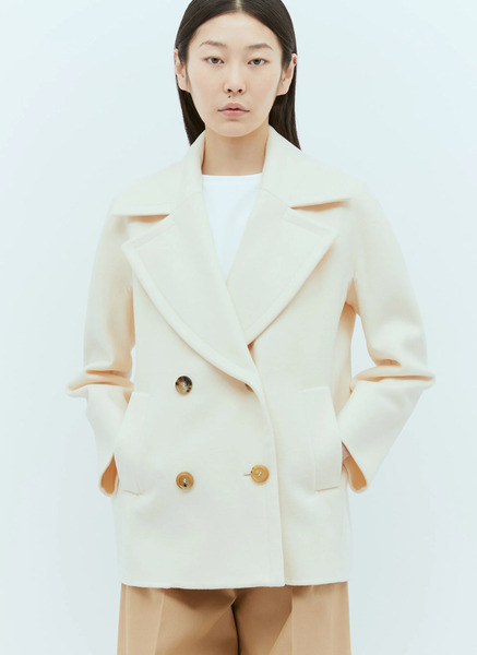  Max Mara Max Mara Wool And Cashmere Pea Coat - Frau Jacken Cream It - 40 