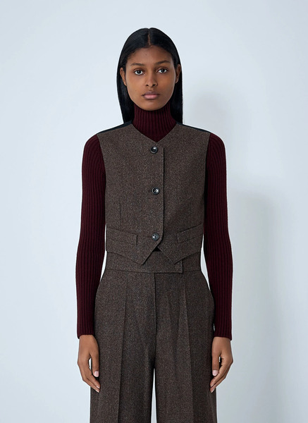  Max Mara Max Mara Wool Waistcoat - Frau Jacken Brown It - 38 