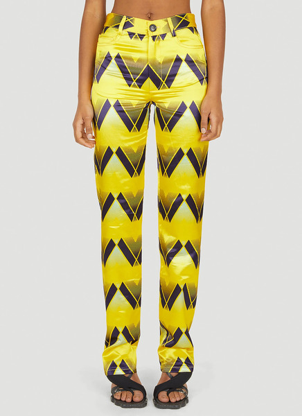  Meryll Rogge Meryll Rogge Graphic Print Pants - Frau Hosen Yellow Fr - 34 