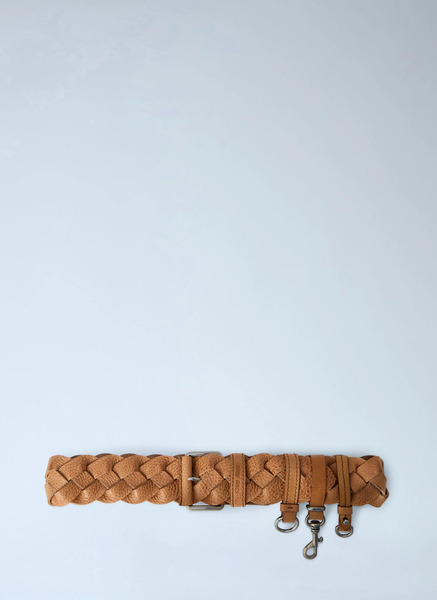  Miu Miu Miu Miu Braided Leather Belt With Hook Attachments - Frau Gürtel Brown 70 