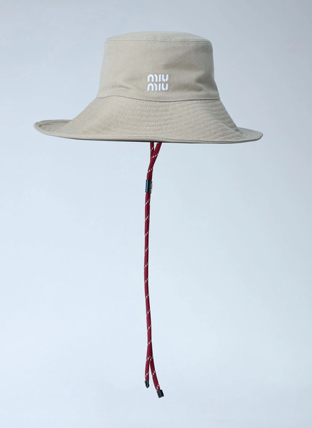  Miu Miu Miu Miu Denim Bucket Hat - Frau Hats Beige S 