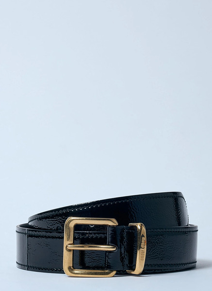  Miu Miu Miu Miu Leather Belt - Frau Gürtel Black 90 
