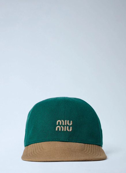  Miu Miu Miu Miu Logo Motif Baseball Cap - Mann Hats Green L 