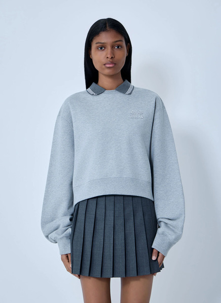  Miu Miu Miu Miu Logo Motif Fleece Sweatshirt - Frau Sweatshirts Grey S 