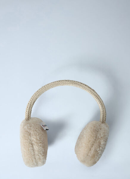  Moncler Moncler Logo Motif Earmuffs - Frau Hats Cream One Size 