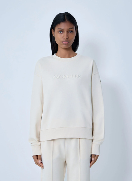  Moncler Moncler Logo Motif Sweatshirt - Frau Sweatshirts Cream Xs 