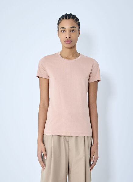  Moncler Moncler Logo Motif T-shirt - Frau T-shirts Pink L 