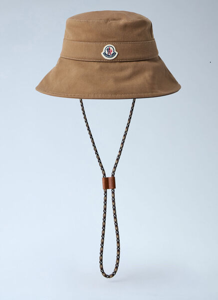  Moncler Moncler Logo Patch Bucket Hat - Frau Hats Brown S 