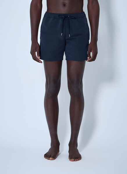  Moncler Moncler Logo Patch Swim Shorts - Mann Bademode Navy S 