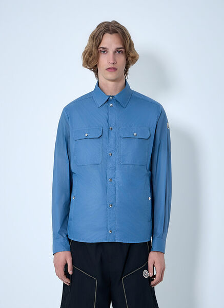  Moncler Moncler Technical Ripstop Overshirt - Mann Hemden Blue L 