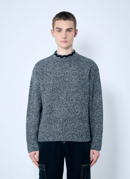  Nòmarythm Textile Nòmarythm Textile Wool Mock Neck Sweater - Mann Strick Grey 6 