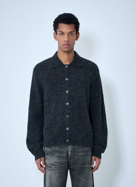  Our Legacy Our Legacy Button-down Cardigan In Wool Blend - Mann Strick Black Eu - 50 