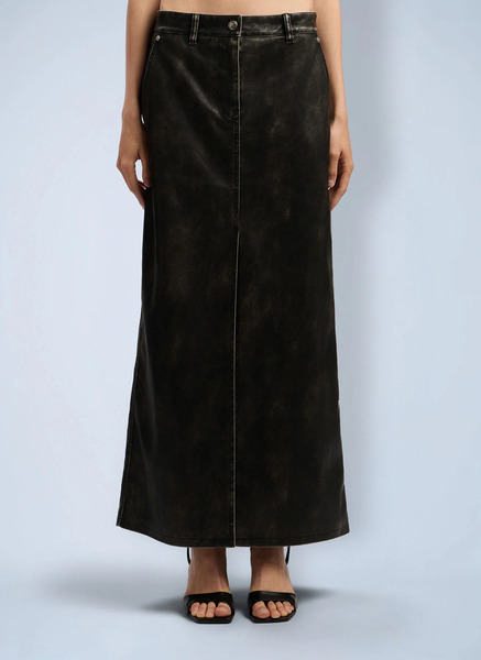  Palm Angels Palm Angels Curved Logo Coated Long Skirt - Frau Röcke Grey It - 38 